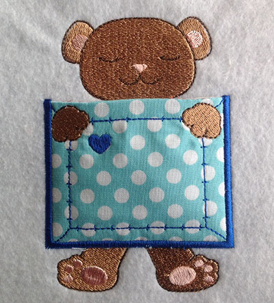 Embroidery Design: Pocket Topper Bear 3.28w X 4.72h