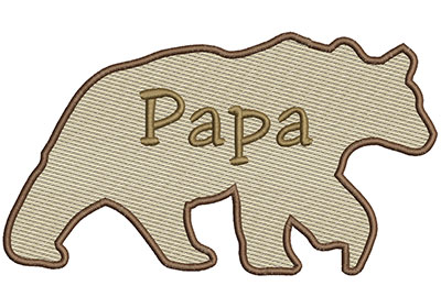 Embroidery Design: Papa Bear Lg 8.66w X 4.86h