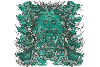 Embroidery Design: Poseidon Lg Low Density 8.22w X 7.85h