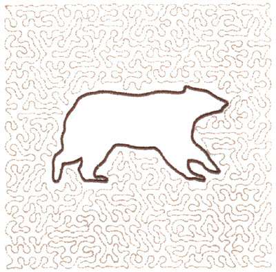 Embroidery Design: Bear Quilt Square (Large Stipple)5.97" x 5.95"