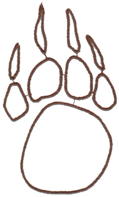 Embroidery Design: Paw Outline2.41" x 4.08"