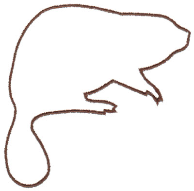 Embroidery Design: Beaver Outline3.39" x 3.35"