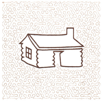 Embroidery Design: Log House Quilt Square (Large Stipple)5.98" x 5.94"
