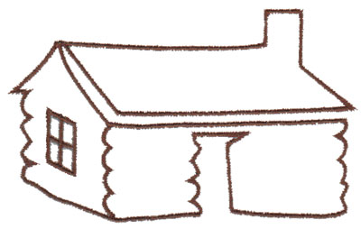 Embroidery Design: Log House Outline4.02" x 2.49"