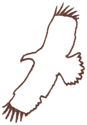 Embroidery Design: Hawk Outline2.51" x 3.98"