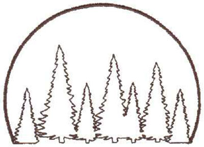 Embroidery Design: Tree Scene Outline4.06" x 2.88"
