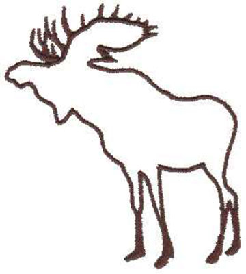 Embroidery Design: Moose Outline3.45" x 4.00"