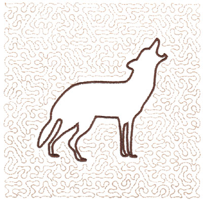 Embroidery Design: Wolf Quilt Square (Large Stipple)5.97" x 5.95"