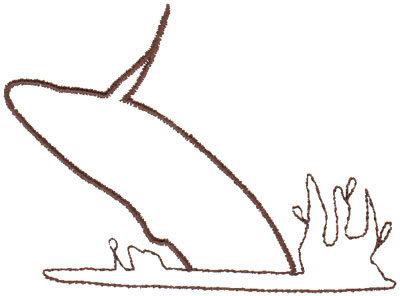 Embroidery Design: Whale Outline3.99" x 2.88"