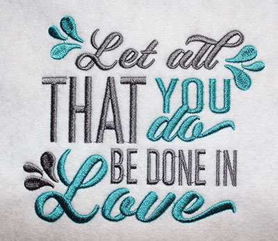 Embroidery Design: All You Do Be In Love Lg 6.44w X 5.58h