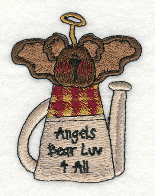 Embroidery Design: Angels Bear Luv 4 All2.25" x 2.98"
