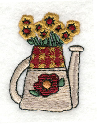 Embroidery Design: Watering Can with Flowers1.43" x 1.85"
