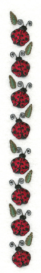 Embroidery Design: Ladybug Border0.76" x 8.01"