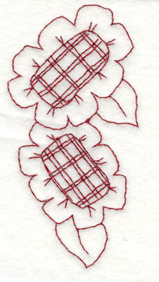 Embroidery Design: Snickerdoodle Two Flowers1.93" x 3.89"