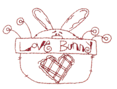 Embroidery Design: Snickerdoodle Love Bunny3.80" x 2.65"