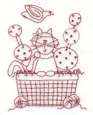 Embroidery Design: Easter Kitty2.97" x 4.00"