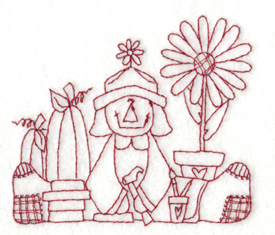 Embroidery Design: Country Gal Rag Doll (small)3.74" x 3.25"