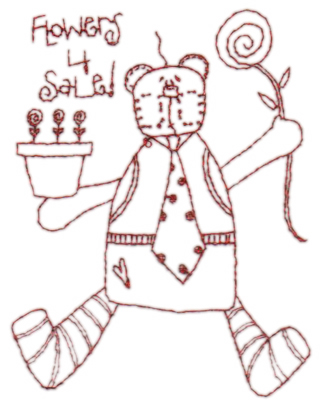 Embroidery Design: Snickerdoodle Flower Bear3.11" x 3.98"