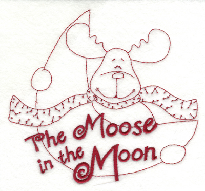 Embroidery Design: Snickerdoodle Moose in the Moon (large)5.93" x 5.55"