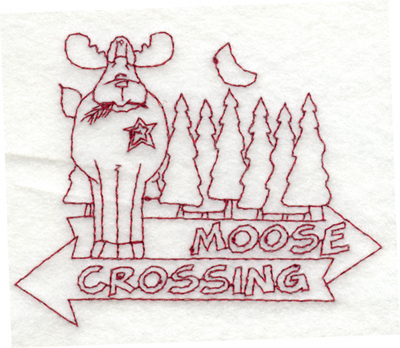 Embroidery Design: Snickerdoodle Moose Crossing3.99" x 3.23"