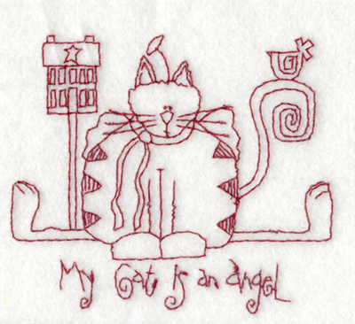 Embroidery Design: My Cat is an Angel3.76" x 3.26"