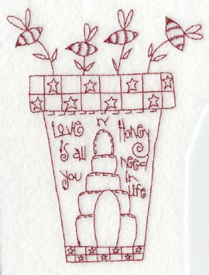 Embroidery Design: Honey Pot4.47" x 5.80"