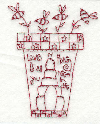 Embroidery Design: Honey Pot (small)2.94" x 3.81"