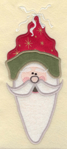Embroidery Design: Large Santa head with 3 appliques3.71"w X 9.01"h