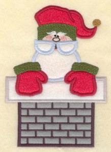 Embroidery Design: Santa in chimney appliques4.95"w X 6.98"h