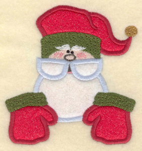 Embroidery Design: Santa with gloves appliques4.24"w X 4.46"