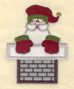 Embroidery Design: Santa small in chimney appliques3.02"w X 3.85"