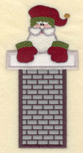 Embroidery Design: Santa in long chimney appliques3.02"w X 5.93"h