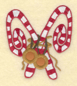 Embroidery Design: Candy canes with bells3.16"w X 3.56"h