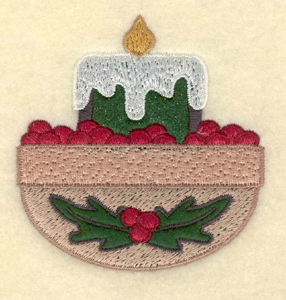 Embroidery Design: Medium candle applique with cranberries2.92"w X 3.06"h