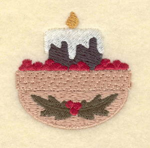 Embroidery Design: Small candle with cranberries1.95"w X 1.99"h
