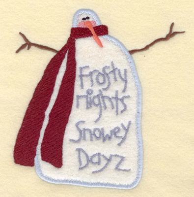 Embroidery Design: Snowman Applique Frosty Nights5.53w X 5.90h
