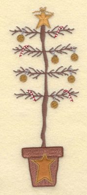 Embroidery Design: Christmas Tree with Applique Base2.69w X 7.09h