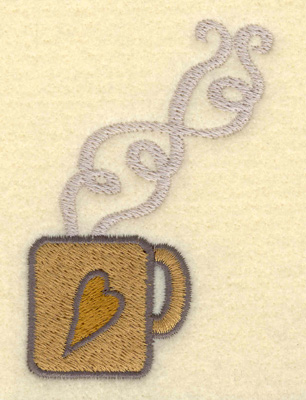 Embroidery Design: Mug Small with Heart2.43w X 3.51h