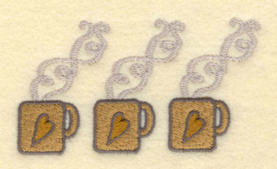Embroidery Design: Three Small Mugs3.90w X 2.12h