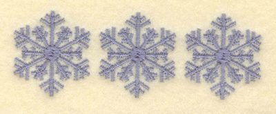 Embroidery Design: Three Snowflakes Center Filled3.80w X 1.28h