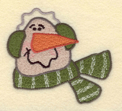Embroidery Design: Snowman with Ear Muffs3.51w X 3.19h