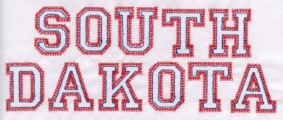 Embroidery Design: South Dakota Name3.14" x 7.96"