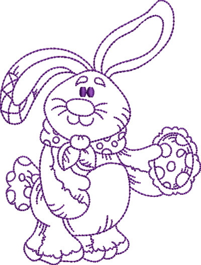 Embroidery Design: Easter Bunny 2 5.03w X 6.61h