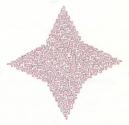 Embroidery Design: Stipple Four Point Star High5.34w X 5.28h