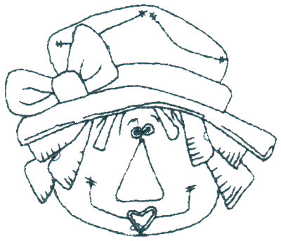 Embroidery Design: Annie In Hat - Outline2.99" x 2.52"