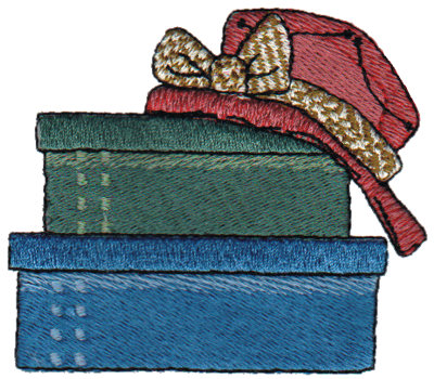 Embroidery Design: Red Hat with Boxes2.99" x 2.60"