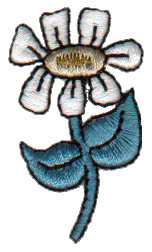 Embroidery Design: Daisy Flower0.88" x 1.59"