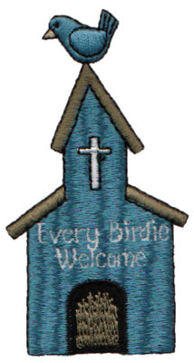 Embroidery Design: Every Birdie Welcome Birdhouse1.89" x 3.52"