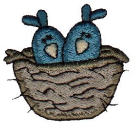 Embroidery Design: Birdies in Nest1.73" x 1.55"