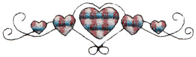 Embroidery Design: Plaid Heart Border3.98" x 1.08"